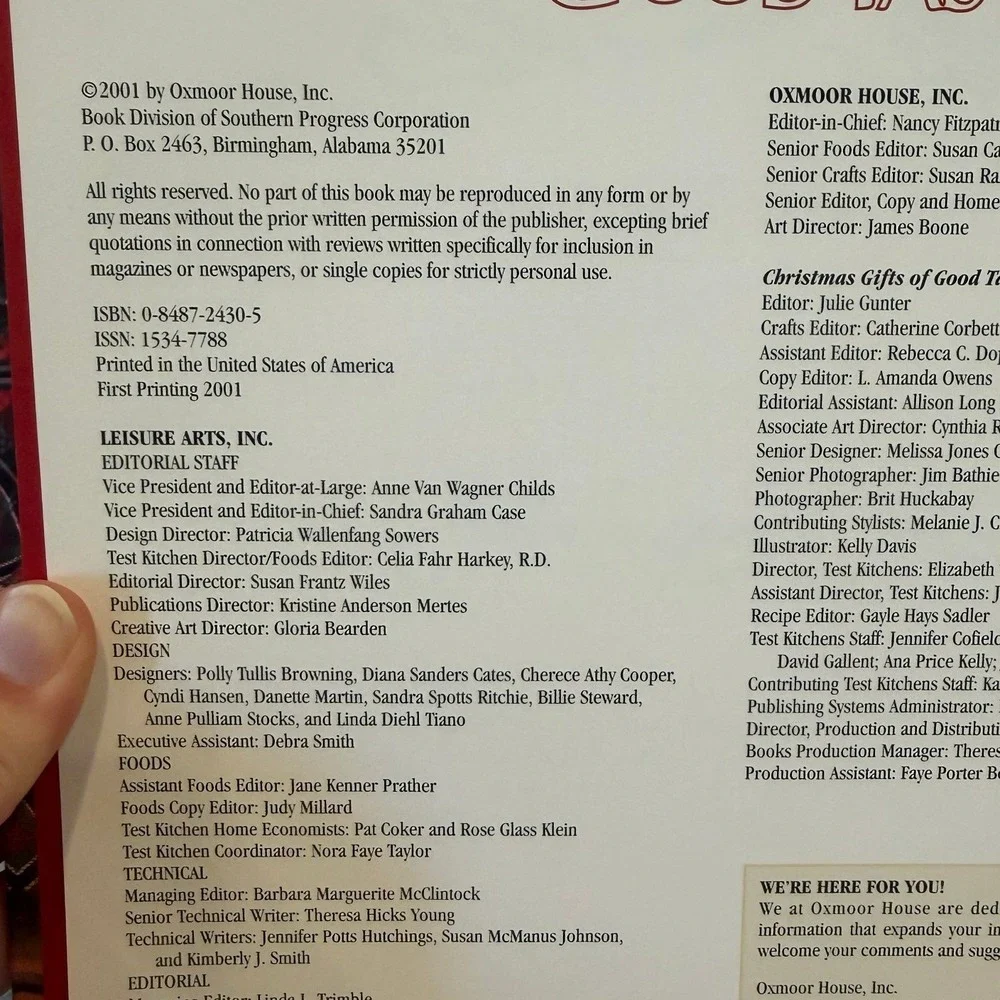 Christmas Gifts of‎ Good Taste - Holiday Cookbook 2001